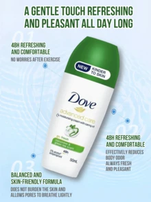 Dove 小黃瓜香氛女性止汗滾珠 50ml，48小時吸汗微鹽配方，持久清新乾爽不黏膩，便攜式 0% 酒精保濕乳霜，腋下護理除味，適合日常、夏季、健身房及敏感肌 - 黃瓜綠茶口味50ml - 查看 8