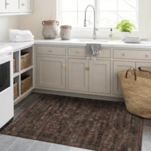 1pc American Classic Distressed Artistic - Beautiful Floral Bohemian - Long Runner Rug, Bathroom, Kitchen, Entryway, Hallway, Bedside, Living Room, Bedroom, Etc., All Season Soft Machine Washable Mat, Aesthetic Home Decor - Multicolor - View 8