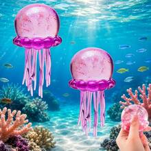 1/3pcs Pink Blue Purple Jellyfish Octopus Squishy, Soft Glitter Jelly Squeeze Stress Relief Fingertip Toy, Cute Sensory Anxiety Relief Decompression Toy, Suitable For Children Teens Adults Office Study, Birthday Christmas Gift - Multicolor - View 10