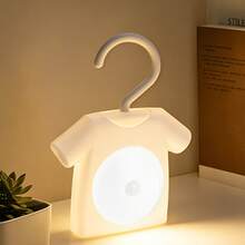Clothing-Shaped Night Light, Soft Warm Light, 360° Rotating Hook, PIR Motion Sensor, Human Body Motion Sensor, LED Night Light, Bedroom, Hallway, Bathroom, Living Room, Wardrobe, Cabinet Decorative Ambient Lighting, Compact Design, Easy Installation, Portable, Wall-Mounted / Cabinet-Mounted Dual Use - Clothing - View 2