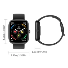 PANDA Reloj Inteligente IDW29, Conexión Bluetooth, Esfera de Reloj Personalizable, Llamadas Bluetooth, Notificación de Mensajes, Monitoreo de Actividad Diaria, Múltiples Modos Deportivos, Seguimiento de Fitness, Control de Voz con IA, Control de Música, Control Remoto de Cámara, Compatible con Smartphones Android e iOS - Negro - Ver 3