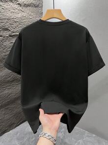 Men's Oversized Graphic T-Shirt CMBT 100% Cotton - "IRON SHARPENS IRON" Design And Proverbs 27:17 Bible Verse, Casual Geometric Print T-Shirt, Breathable Summer Top. - 黑色 - 查看 8