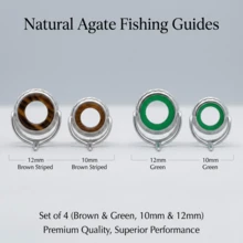 Premium Natural Agate Fishing Guides Set, Luxury Green & Brown Agate ...