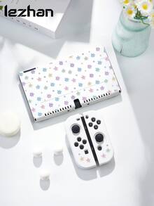 1pc Floral Translucent Glitter Fashion Pattern Protective Case, Compatible With New Switch 2 (2025), Switch NS/Switch OLED, Suitable For Switch 2 Game Console Accessories, Full Set, Storage Bag, Card Slot Dock Shell, Switch Protective Case, Romantic Gift For Switch Players - Multicolor - View 3