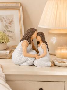 Estatua decorativa de familia, decoración del hogar, esculturas de resina minimalistas modernas, pareja sentada leyendo, escultura de padre e hijo, adorno de acento para estantería, regalo para inauguración de casa, sala de estar, dormitorio, escritorio, pieza de arte de decoración del hogar estética - 1PC - Ver 7