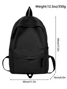 1pc Simple Large Capacity Backpack, Reinforced Stitching Rucksack Daypack For Heavy Duty Varsity Bookbag For Men Outdoor Travel School,School Must-Haves - A - 查看 8