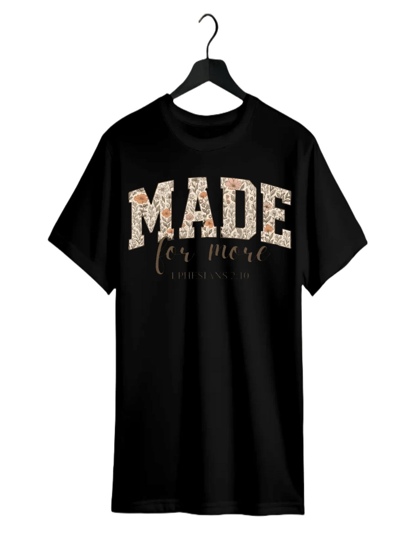 Express Your Faith Boldly: Spiritual Empowerment T-Shirt - EPHeSiaNS 2:10 - 黑色 - 查看 1