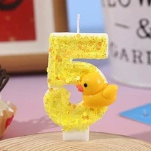 3D Mini Yellow Duck Theme Candles, Cake Decor, 0-9 Number Candles, Cake Toppers, Birthday Party Cake Decorations 0-1-2-3-4-5-6-7-8-9 - Style a - View 9