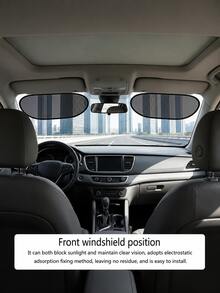 2pcs Car Sun Shade, Doesn't Block Driver's View, UV Protection, Static Adsorption Easy Installation, Suitable For Front Windshield, Side Windows, Sunroof And Rear Window, Universal Fit - A - View 6