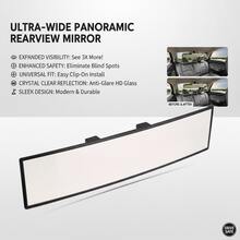 Eliminate Blind Spots: Ultra-Wide Convex Rearview Mirror For Cars, Enhanced Field Of View Interior Rearview Mirror, Easy Installation, Universal Fit For Sedans And SUVs - A - View 4