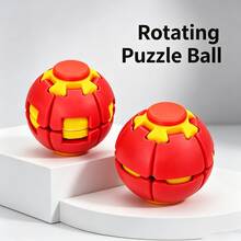 1pc Multicolor Contrast Gear Print 3D Press & Rotate Stress Relief Ball - Minimalist Ins Desktop Fidget - Smooth Rotating Decompression Design - 2-In-1 Pressable Finger Spinner - Portable Compact Pocket Size - Durable Wear-Resistant 3D Printed Material - Suitable For Office - Commute - Home Leisure - Outdoor Travel - Car - Anxiety Relief Fidget - Multicolor - View 7