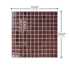 shiny home 10pcs Self-Adhesive Waterproof Splash-Proof Wallpaper, Removable Polyurethane Wall Stickers, No Glue Needed, Suitable For Kitchen And Bathroom DIY Wall Decals - Red - View 2