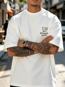 Men's White Confident Quote T-Shirt, Crew Neck Short Sleeve Casual Top, Lightweight Cotton Fabric, Bold "Not Everyone Has Good Taste" Print - White - View 5