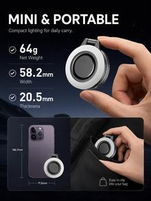 AXNEN Magnetic Phone Selfie Fill Light, Rechargeable Portable Beauty Light, Cold/Warm/Natural Light, Adjustable Brightness, Suitable For Smartphones, Tablets, Laptops, Photography, Video Recording, Live Streaming And Makeup Selfies - Fill Light - View 8