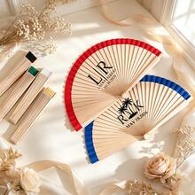 Custom Engraved Wooden Hand Fan, Personalized Initial Wedding Fan, Suitable For Bride Bridesmaid Gifts, Guest/Wedding Favors Fan, Romantic Summer Wedding Special Event Fan, Handheld Folding Fan, Unique Bridesmaid/Groomsman Special Event Gift - Spanish Wooden Fan - View 4