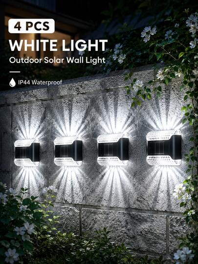Hat-Shaped Solar Fence Lights, High-Quality IP44 Waterproof Outdoor Wall And Fence Lights, Durable Solar Decorative Lights, Perfect For Villa, Yard, Garden, Patio, Garage, Party And Holiday Decoration