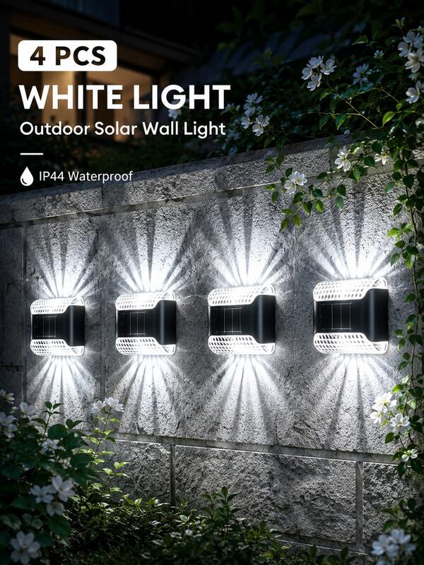 Hat-Shaped Solar Fence Lights, High-Quality IP44 Waterproof Outdoor Wall And Fence Lights, Durable Solar Decorative Lights, Perfect For Villa, Yard, Garden, Patio, Garage, Party And Holiday Decoration