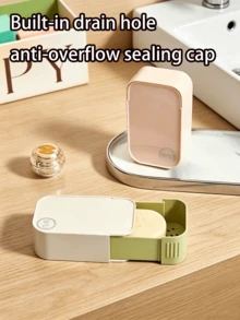 Sliding Drainage Portable Soap Box, Dust-Proof Sealed Travel Soap Storage Box, Mini Bathroom Soap Holder. Suitable For Daily Home Washing, Vacation Travel, School Dorm, Gym Shower, Road Trip Camping. - Multicolor - View 1