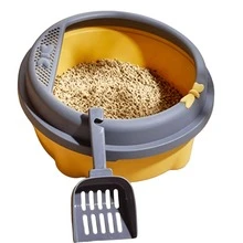 Semi-Enclosed Splash-Proof Litter Box Available In Three Colors, Equipped With A Sand-Leaking Pedal And Matching Litter Scoop, Easy For Cats To Enter And Exit, Simple To Clean, And Versatile For All Home Styles - one-size - View 11