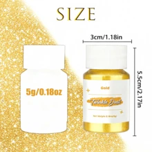 Gold Glitter Dust, Metallic Shiny Decor Powder For Cocktail, Drink Rim - Multicolor - View 2