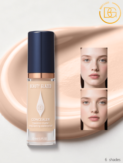 beauty glazed Long-Lasting Concealer Liquid, Covers Imperfections And Dark Circles, Moisturizing Liquid Texture, Anti-Wrinkle, Full Coverage, Conceals Dullness, Fine Lines And Redness