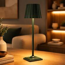 LED Smart High Brightness Desk Lamp, USB Rechargeable, Touch Control, 3-Color Light Modes, Compact Night Light, Vintage Pleated Solid Color Design, 2-In-1 Adjustable Height Lamp Base, Suitable For Bedroom, Living Room, Windowsill, Dining Room, Office, Eye-Protection Soft Light - Desk Lamp - View 5