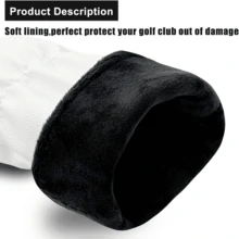 Dripping Skull Design Golf Club Head Cover / Thick Padded / Lychee Texture PU / Soft Fleece Lining / Niche Stylish Golf Protection Cover / Summer Sports Accessory - White - View 5