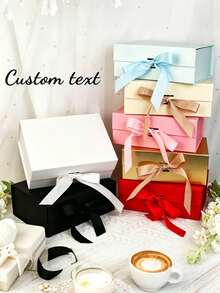 1 Stück anpassbare magnetische Geschenkbox, anpassbare Hochzeits-Geschenktüte (Name kann Muster werden), 3 Farben erhältlich, perfekt für Weihnachten, Party, Feier, einzigartige Geschenkverpackung für sie/ihn, Freund, Freundin, beste Freundin, geeignet für Weihnachten, Valentinstag, Geburtstag, Jahrestag, Muster kann Muster werden - Verschiedenfarbig - Übersicht 10