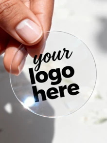 4-26cm Waterproof Custom Logo Stickers, Round Personalized Transparent Photo Stickers, Tear-Resistant, Clear Printing, Pefect DIY Party Decoration For Wedding, Birthday, Anniversary, Bridal Shower, Engagement, Business, Customized PET Stickers - Round - View 2