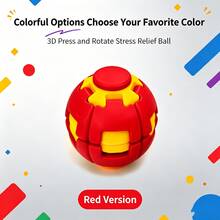 1pc Multicolor Contrast Gear Print 3D Press & Rotate Stress Relief Ball - Minimalist Ins Desktop Fidget - Smooth Rotating Decompression Design - 2-In-1 Pressable Finger Spinner - Portable Compact Pocket Size - Durable Wear-Resistant 3D Printed Material - Suitable For Office - Commute - Home Leisure - Outdoor Travel - Car - Anxiety Relief Fidget - Multicolor - View 12