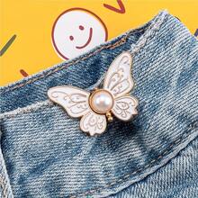 5pcs Patterned Butterfly Waist Buckle Detachable Elastic Buckle Suitable For Pants, Cuffs And Collars, Multi-Functional Seamless Large To Small Waist Buttons - Multicolor - View 6