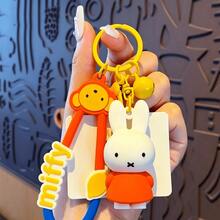 Miffy Lemon Summer Collection Figurine, Cute Rabbit Character ABS Mini Model, Kawaii Character Display Toy, Colorful Design, Creative Figurine Keychain And Bag Charm, Suitable For Backpacks, Car Keys And Collection - Orange - View 5