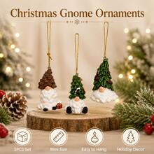 3pcs Christmas Gnome Resin Hanging Ornaments, Tree Hat Holiday Tree Decorations For Christmas Home Party Decor - View 9