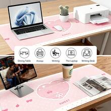 Leather Desk Pad Protector Full Screen Polka Dot Star Musical Note Raindrop Japanese Anime Angel Y2K Cute Mouse Pad Office Desk Mat Waterproof Anti-Slip PU Desktop Pad - View 5