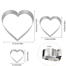 3pcs Stainless Steel Cheesecake Rings Mousse Cake Molds, Heat-Resistant 3-Layer Cake Baking Tools, Suitable For Birthday Cakes, Valentine's Day, Anniversary And Home Baking Bread And Cakes - View 8