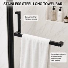 32-33.2" X 72" Semi-Frameless Pivot Shower Door 6mm 1/4" Tempered Glass 1.2inch Adjustable Width Reversible Installation Matte Black - Black + Glass + Aluminium1 - View 5