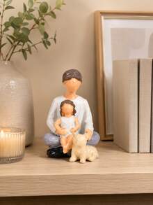 Estatua decorativa de familia, decoración del hogar, esculturas de resina minimalistas modernas, pareja sentada leyendo, escultura de padre e hijo, adorno de acento para estantería, regalo para inauguración de casa, sala de estar, dormitorio, escritorio, pieza de arte de decoración del hogar estética - 1PC - Ver 6