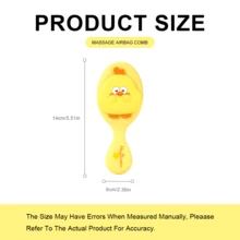 Miniso Cute Cartoon Air Cushion Hair Brush Scalp Massage Detangling Hair Comb Portable Daily Hair Accessory Gift For Girls Kids Women - Yellow - View 9