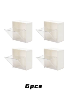 4pcs Wall-Mounted Storage Boxes - Cosmetic Organizer, Jewelry Box, Plastic Storage Rack, For Organizing And Storing Floss, Hair Ties, Hair Clips, Powder Puffs And Other Items. Suitable For Home, Dorm, Commercial Spaces, Bathroom, Room Decor, Also As Christmas Or Holiday Gifts. - Multicolor - View 13