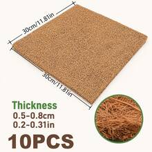 1pc Coconut Fiber Nesting Pad, 9.8-11.8 Inch Square Coconut Shell Fiber Hen Egg Laying Mat, Soft Absorbent Nest Box Liner, Natural Poultry Coop Bedding, Suitable For Laying Hens And Chicken Coops - Brown - View 4