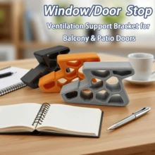 Door & Window Stopper - Window Blocker, Sturdy Plastic Anti-Collision Buffer Strip And Track Lock Set, Prevents Window Shaking, Suitable For Office Windows, Hotel, Home Window Fixer, Used For Balcony Partition, Ventilation And Privacy Protection, Easy To Install, Suitable For Patio Doors, Bedroom Essential, Home Security Gift - A - View 9