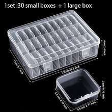 1 Set (30pcs + 1 Large) Baby Hair Accessories Storage Box, Transparent Plastic Baby Room Storage Container, Multi-Compartment Baby Jewelry Hair Accessories Organizer, Suitable For Desktop And Drawer Storage, Transparent Plastic Bead Storage Box - Multicolor - View 7