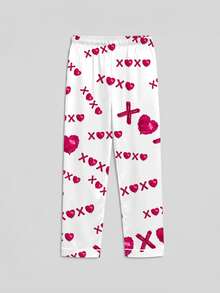 2pcs Men's Pajama Set, Satin Silk Heart Print Button Long Sleeve Top And Pants Lounge Wear Set, Autumn/Winter, Perfect Gift - Multicolor - View 5