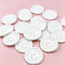 20入 3D 浮雕天鵝湖圖案自黏式蠟封貼紙，適用禮物、婚禮邀請函信封，珍珠白 - 天鵝-珠光白 - 查看 6