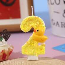 3D Mini Yellow Duck Theme Candles, Cake Decor, 0-9 Number Candles, Cake Toppers, Birthday Party Cake Decorations 0-1-2-3-4-5-6-7-8-9 - Style a - View 6