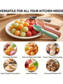 Plastic Ice Cream Scoop, Fruit Scoop, Melon Baller, Watermelon Baller, Suitable For Desserts And Fruit Balls - Multicolor - View 2
