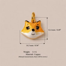 1pc Exquisite Cartoon Style 14k Gold Plated Copper Anthropomorphic Cute Animal Pendant, Women's DIY Daily Bracelet Necklace Keychain Pendant Decoration - Multicolor - View 23