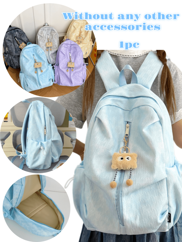 New Back To School Season Cute Versatile Couple Multifunctional Large Capacity Comfortable Minimalist Elegant Backpack Suitable For Various Occasions (No Accessories Included)