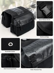 Motorcycle Saddlebags, Waterproof Canvas Side Bags, Large Capacity Dual Side Bags, Throw-Over Saddlebags, Rear Rack Tail Bag, Universal Fit For All Motorcycles, Motorbikes, Bicycles, Bikes, Electric Scooters, Electric Bicycles, Commuting Travel Storage, Quick Release Buckle - A - View 11