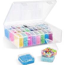 1 Set (30pcs + 1 Large) Baby Hair Accessories Storage Box, Transparent Plastic Baby Room Storage Container, Multi-Compartment Baby Jewelry Hair Accessories Organizer, Suitable For Desktop And Drawer Storage, Transparent Plastic Bead Storage Box - Multicolor - View 5